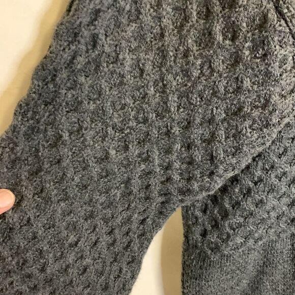 Topshop Gray Multiple Texture Knit Long Open Front Cardigan Sweater Size 10 - Picture 4 of 11